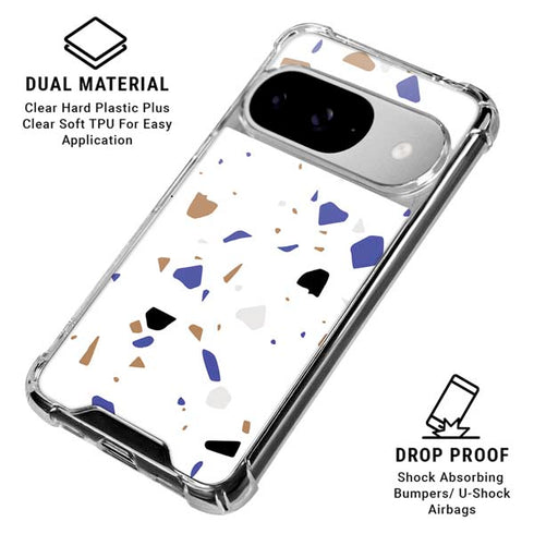 White Terrazzo Google Pixel 10 Clear Case